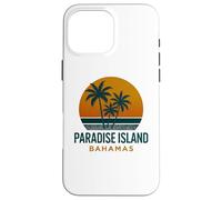 Diseño vintage de Paradise Island Bahamas con puesta de sol tropical Carcasa para iPhone 16 Pro Max