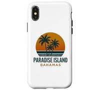 Diseño vintage de Paradise Island Bahamas con puesta de sol tropical Carcasa para iPhone X/XS