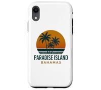 Diseño vintage de Paradise Island Bahamas con puesta de sol tropical Carcasa para iPhone XR
