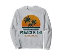 Diseño vintage de Paradise Island Bahamas con puesta de sol tropical Sudadera