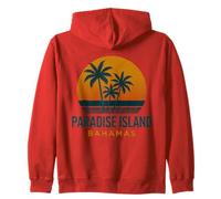 Diseño vintage de Paradise Island Bahamas con puesta de sol tropical Sudadera con Capucha