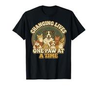 Diseño Vintage de Rescate de Mascotas Que Cambia Vidas una Pata a la Vez Camiseta