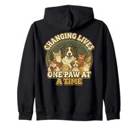 Diseño Vintage de Rescate de Mascotas Que Cambia Vidas una Pata a la Vez Sudadera con Capucha
