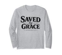Diseño Vintage Envejecido de Saved by Grace Christian Faith Manga Larga