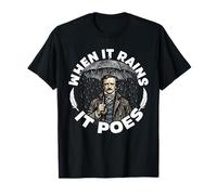 Diseño «When It Rains It Poes», Estilo gótico Vintage Camiseta