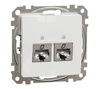 Diseño y elementos sedna, toma de ordenador 2XRJ45 Cat.6 Stp, Blanco
