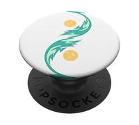 Diseño Yin Yang Azul Eléctrico PopSockets PopGrip Adhesivo