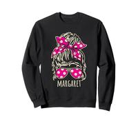 Diseños de gafas de sol Margaret Messy Hair Bun Polkadot Ribbon Sudadera