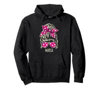 Diseños de gafas de sol Maria Messy Hair Bun Polkadot Ribbon Sudadera con Capucha