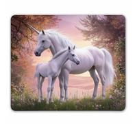 Diseños De Personalidad De Yeguas Y Potros De Unicornios Alfombrillas De Mouse Portátil Alfombrilla De Ratón Bordes Cosidos Alfombrilla para Ratón para Hogar Juego Computadora 25X30Cm