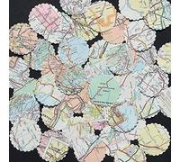 Diseños por DH Confeti 100 Piezas de Papel Festoneado Círculos Mapa Viaje Atlas Cumpleaños Boda Bon Voyage World Party Decor