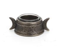 Diseo Verne 1 3/8 pulgadas de altura Triple Moon Talight Candeler Candeler Collectible Wicca Decoracin para el hogar Acabado de bronce