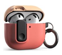 Diseo VRS Case de bloqueo moderno para Apple AirPods 4th Generation (2024) Proteccin resistente con bloqueo seguro para AirPods 4 Case (Peach & Cor