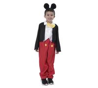 Disfarz Mickey Mouse para Niño 3-12 Años,Disfraz de Mickey mouse con Chaleco+Camisa+Pajarita+Pantalon+Diadema de Mickey, Disfraz Raton para Niño Carnaval (10-12 años)