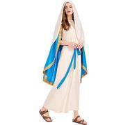 Disfraces bíblicos para mujer, disfraz religioso de la Virgen María con falda, capa, pañuelo y cinturón para cosplay navideño, suministros para fiestas de disfraces de Jesús, disfraz navideño.