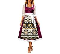 Disfraces Carnaval Mujer Vestido Bávaro Largo Estilo Francés Con Cintura Lazo Para Oktoberfest Y Eventos De La Cerveza Elegante Y Fluido Disfraz Francés Bávaro Mujer