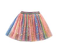 Disfraces de 2026 para niñas y niñas, faldas de ballet con teñido anudado, falda de baile de estrellas y arco iris, azul, 3-4 años