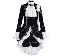 Disfraces De Cosplay De Anime Para Ciel Phantomhive Circus Troup Vestidos Uniformes Fiesta De Halloween (Negro,M)
