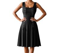 Disfraces de cosplay para mujer, trajes de temática medieval para Halloween, juegos de rol, diseño versátil para todas las estaciones. Traje Medieval Mujer Sirvienta (Black, M)
