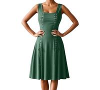 Disfraces de cosplay para mujer, trajes de temática medieval para Halloween, juegos de rol, diseño versátil para todas las estaciones. Traje Medieval Mujer Sirvienta (Green, L)