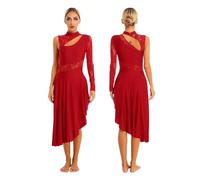 Disfraces De Danza LíRica Para Mujer Vestido de baile lírico de Ballet for mujer, traje de patinaje de vals de salón, ropa de baile de salón, vestidos de leotardo de encaje de malla transparente Ropa