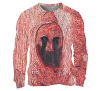 Disfraces de disfraces para hombre, sudaderas de cuello redondo para hombre, suéter irregular con estampado 3D sin capucha, sudadera redonda, suéter de gran tamaño, ajuste holgado, ropa de calle, rosa