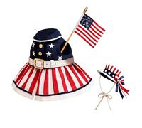 Disfraces De Ganso - con Sombrero y Vestido con Estrellas Patrióticas,Ropa Para Ganso De Cemento De Exterior Jardín - para Exteriores Jardín Sendero Patio Trasero y Delantero Césped Entrada Puerta