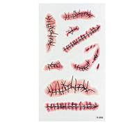 Disfraces De Halloween AdultosHalloween Scar Stickers, Super Realistic All Kinds Of Stickers Letras Coche (G, One Size)