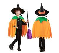 Disfraces de Halloween Capas Casual -Capa superior de hoja para el día a día en primavera verano al aire libre para jugar. Camiseta cómoda para niños pequeños, naranja, talla única