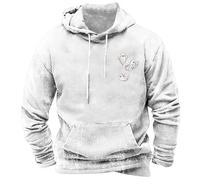 Disfraces de Halloween para hombre, sudadera divertida y holgada, sudadera casual de gran tamaño, cómoda, suave, holgada, cálida, sudadera lisa con capucha, sudadera deportiva clásica, blanco, L