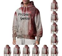 Disfraces de Halloween para hombre, sudaderas con capucha de terror de otoño 2025 con capucha y bolsillo de manga larga, Sudaderas con capucha Red2 de Halloween para hombre, 4XL