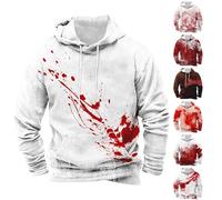 Disfraces de Halloween para hombre, sudaderas sangrientas con capucha de sangre aterradora, bolsillos, sudadera de manga larga para otoño, Sudaderas con capucha Red5 de Halloween para hombre, S