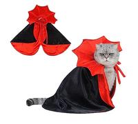 Disfraces de Halloween para Mascotas Capa de Mascota Halloween Capa de Mascota para Los Pequeños Perros Y Gatos Vampiro Ropa para Mascotas Capa de Disfraz de Perro Fiesta de Halloween (Rojo)