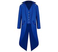Disfraces de Halloween para niños, chaqueta Steampunk, abrigo de vampiro victoriano gótico medieval, disfraz de carnaval para niños, disfraces para fiestas (azul, XL)