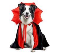 Disfraces de Halloween para Perros medianos, Capa de Vampiro de Border Collie de America Bulldog, Talla M, Rojo y Negro (Vampiro, L)