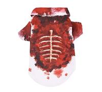 Disfraces de Halloween para perros - Ropa de esqueleto sangriento para mascotas | Camisa espeluznante manchada de sangre para gatos y perros, disfraz estampado para mascotas pequeñas, medianas y