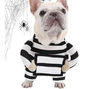 Disfraces de Halloween para perros - Ropa de gatito - Disfraz de Halloween - Ropa de cosplay para perros, gatos, cachorros. Vístete con rayas blancas y negras, lo que es ideal para Meh