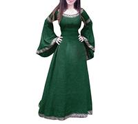Disfraces de Halloween,Vestidos Medievales para Mujer Tallas Grandes Renacentista con Manga de Trompeta Disfraz Medieval Mujer Originales Vestido Halloween Mujer para Carnaval Cosplay Fiesta