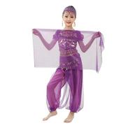 Disfraces de Niña Conjunto de Top y Pantalón Disfraz de Danza del Vientre con Lentejuelas para Niñas Ropa de Baile Traje Carnaval Costume