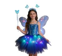 Disfraces de para Niñas Vestido de Tul con Luces LED Incluye Alas de