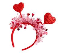 Disfraces de San Valentín para mujer, diadema de corazón rojo, disfraz de San Valentín, diadema roja con lentejuelas, diadema para el día de San Valentín, diadema, accesorios para fotos de compromiso