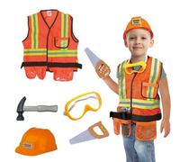 Disfraces de trabajadores de la construcción, 5 piezas para niños y dos, juego de lusett engaña, ropa de ingeniería, cosplay, uniformes de disfraz, kit de construcción para jóvenes cuando fiestas