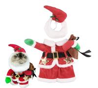 Disfraces festivos para gatos - Vestido de cosplay con sombrero, vestido festivo de Papá Noel, ropa suave y cómoda para mascotas | Adorable disfraz de gato para la celebración del