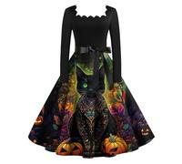 Disfraces Halloween Mujer Vestidos Halloween Hallowen Fantasia Terror Hallowen Disfraz Esqueleto Mujer Demonio Bruja Verde Militar Steampunk Vampiresa Vestido Bruja Verde Militar 3XL