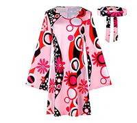 Disfraces hippies para mujer de los años 70 - Vestido clásico de discoteca de los años 60, ropa retro bohemia, ropa de fiesta groovy con silueta swing | Traje de fantasía para fiestas, reuniones