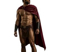 Disfraces Medievales Hombre Adulto Brazal Armadura Capa Cosplay Juego Rol Espartano Romano Vikingo Disfraz Medieval Hombre Guerrero Histórico Valiente Luchador Legendario Bárbaro Protector