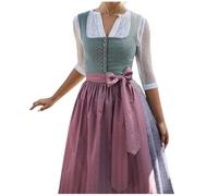 Disfraces medievales tallas grandes elegantes para cosplay, vestido de estilo con apron para Oktoberfest, fiesta de Halloween, recreación histórica, disfraz de niña del infierno (verde militar, S)