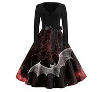 Disfraces Mujer Halloween Witch Costume Tallas Grandes Calabaza de Vampiresa Rojo Cosplay Hallowen Vestido Medieval Disfraz Gotico Muerte de Fantasma Vestido de Halloween de Mujer Rojo 3XL