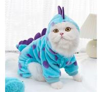 Disfraces para gatos y perros con forma de dinosaurio, con agujero para correa, cálidos en invierno, lindos trajes para mascotas, vestidos para gatos grandes, ropa divertida kawaii (dinosaurio, XXL)