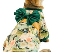 Disfraces para mascotas Kimono,Disfraz de perro japonés | Ropa para mascotas Kimono para perros y gatos con lazo grande,Disfraz japonés de kimono con lazo para mascotas, disfraz de gato de dibujos ani